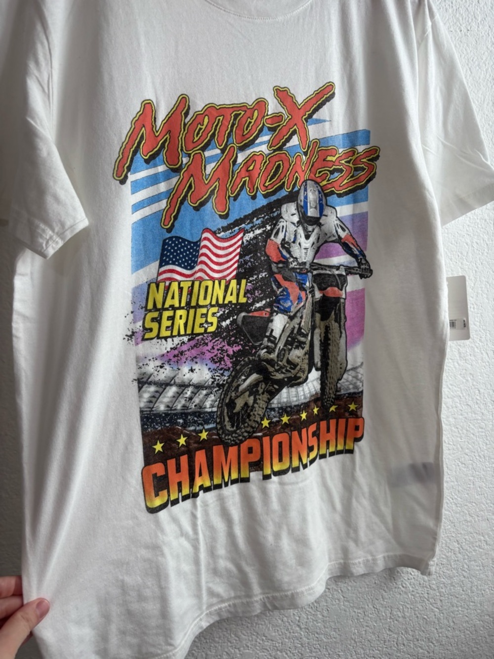 NWT Lucky Brand White Moto-X Madness Championship Graphic Tee Medium - Picture 3 of 5